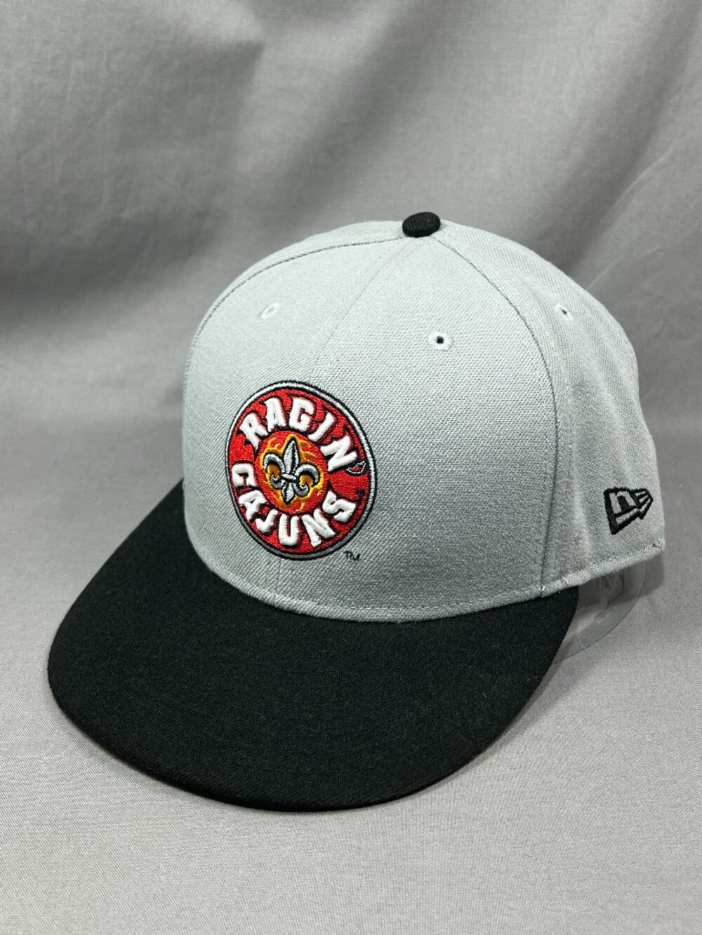 Louisiana Ragin Cajuns LA New Era 59Fifty Fitted 7 3/4 Hat Gray Black 2 Tone Cap